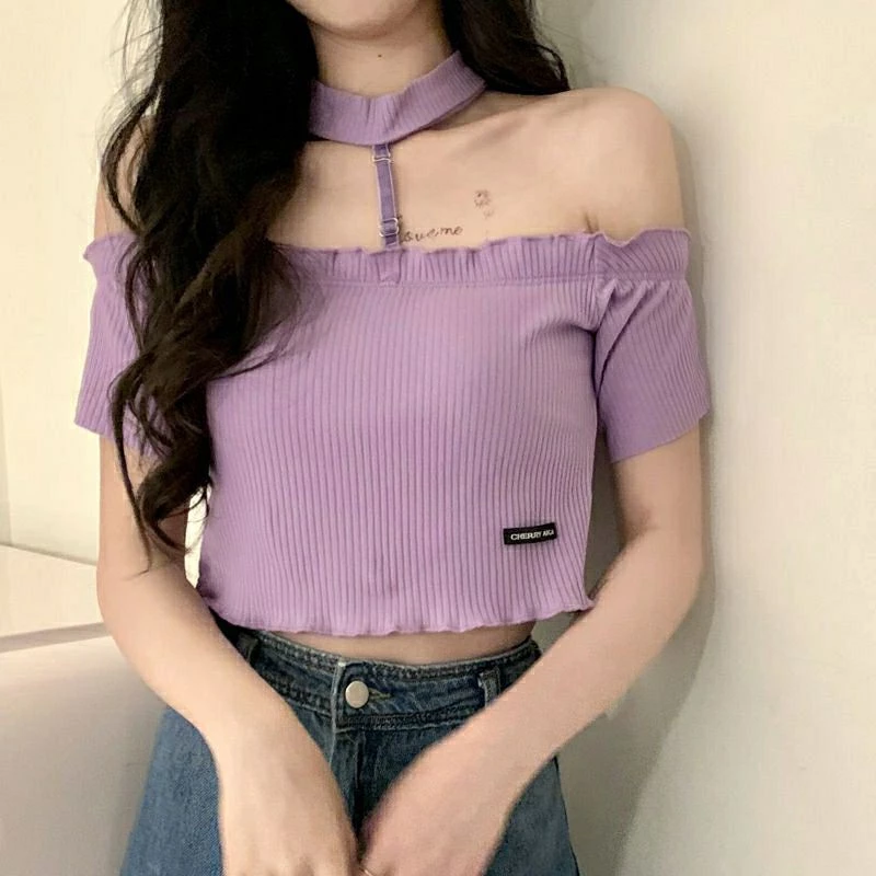 Áo croptop choker