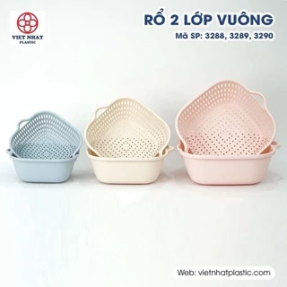 Bộ chậu rổ 2 lớp siêu xinh đựng hoa quả, thực phẩm