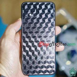 Skin Dán Mặt Sau Lưng Vân 3D Google Pixel 4 - Pixel 4 XL - Carbon, Hình hộp, Nhám, Vân Da