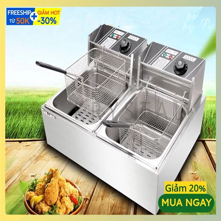 Bếp chiên nhúng điện SUNNY 5000W chất liệu inox dày dặn, bền bỉ theo thời gian