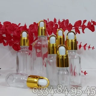 ⚡GÌ CŨNG RẺ ⚡Chai thủy tinh TRONG nắp bóp QUAI  5ml 10ml 15ml 20ml 30ml 50ml 100ml - Lọ đựng serum, tinh dầu, mỹ phẩm.