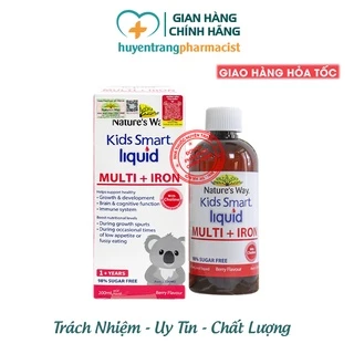 Nature's Way Kids Smart Liquid Multi + Iron Bổ sung vitamin tổng hợp cho Trẻ (Lọ 200ml)