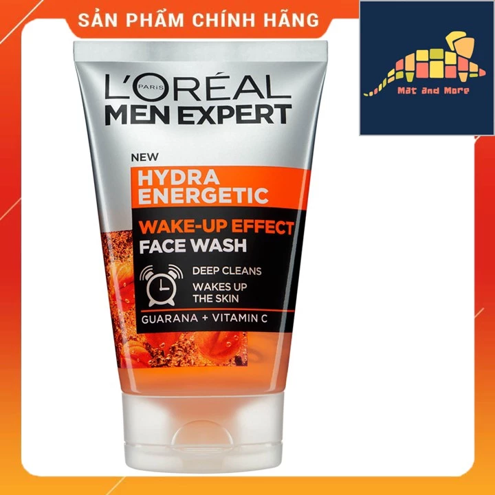 [CHÍNH HÃNG] Sữa rửa mặt Loreal Men Expert Hydra Energetic Wake-up Effect with Guarana + Vitamin C - 100 ml Hàng Pháp