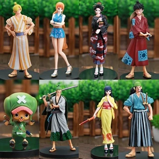 Mô hình One Piece Luffy Zoro Sanji Nami Robin Chopper Usopp Brook O Kiku ở wano quốc mẫu mã đẹp