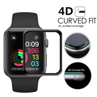 Kính Cường Lực 9H Bảo Vệ Toàn Màn Hình Viền Cong Cho Apple Watch 49mm 44mm 40mm 41mm 45mm Band Series 8 Ultra 7 6 5 1 2 3 HD Edge