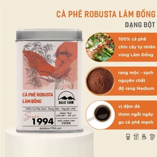 Cà Phê Robusta Lâm Đồng Dalat Farm - Hộp 250Gr (Dạng bột)