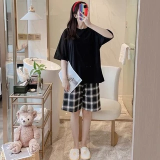 Bộ ngủ Bigsize nữ trơn cotton đồ mặc nhà mềm mại co giãn BC23