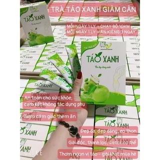 Trà thảo mộc táo xanh 1 hộp giảm cân an toàn dạng bột dễ uống cực