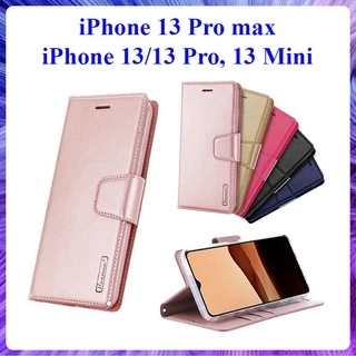 [Bao Xịn] Bao da dạng ví iPhone 13 Pro max, ip 13, 13 Pro, 13 mini hiệu Hanman có nắp gập, ngăn đựng thẻ tiền tiện lợi