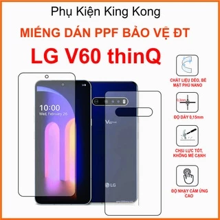 Miếng dán Ppf Lg v60 thinQ 5G / V60 PPf full màn chống bám vân tay TẶNG gạt dán và giấy lau