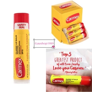 [Carmex Mỹ, có bill] THỎI LẺ SON DƯỠNG MÔI CARMEX CLASSIC LIP BALM SPF 15 (có chống nắng)