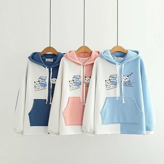 Áo khoác hoodie nữ 🚚 FREESHIP 🚚 Áo khoác nỉ phối hai màu siêu xinh mẫu mới 2020