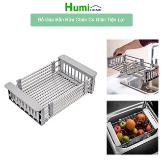 Rổ gác bồn rửa chén có thể co dãn điền chỉnh kích thước inox 304 bền bỉ tiện lợi hàng loại 1