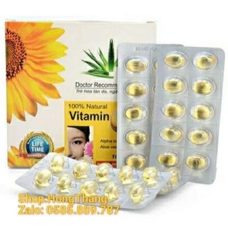 Vitamin e 400 đẹp da, mờ thâm, chống lão háo, làm sáng và mịn da, làm da sáng tự nhiên có tinh chất nha đam hộp t