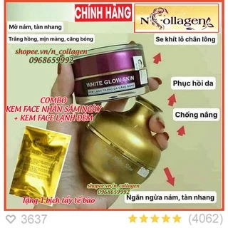 [CHÍNH HÃNG] COMBO KEM FACE NHÂN SÂM NGÀY + KEM FACE LẠNH ĐÊM N COLLAGEN - Cải Thiện Mụn Nám Tàn Nhang Tri Ân Phái Đẹp