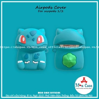 Ốp Tai Nghe - Vỏ Airpod 1/2 Hình Pokemon Cây - Case Airpods Chất Liệu Silicon Siêu Bền Bỉ