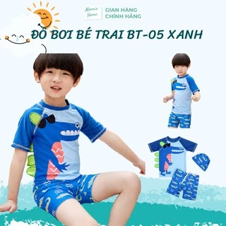 Đồ Bơi Bé Trai Cộc Tay Thân Rời Ngộ Nghĩnh Dễ Mã BT-05 Xanh