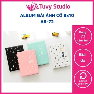 Album ảnh 8x10 để 72 tấm bìa da chú mèo cute để ảnh mini, collect book ảnh 6x9 ép plastic binder đựng card Tú Vy Studio