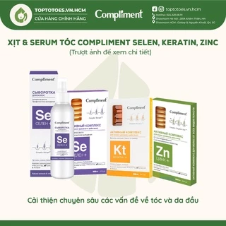 Xịt & Serum tóc Compliment Selen, Keratin, ZinC phục hồi, giảm rụng, kích mọc tóc, giảm gàu ngứa