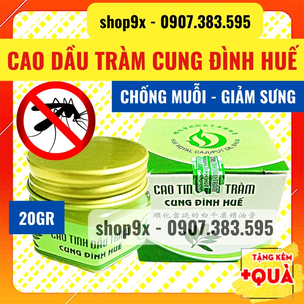 Đuổi Muỗi Cao Tràm Huế - Giảm Sưng Vết Muỗi Đốt - Tinh Dầu Tràm Cung Đình Huế 20gr  An Toàn Cho Bé 6 Tháng