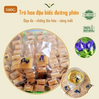 Trà hoa đậu biếc đường phèn mật ong ( 500Gram), làm đẹp cho gia, đào thải sắc tố xấu, thanh nhiệt cơ thể