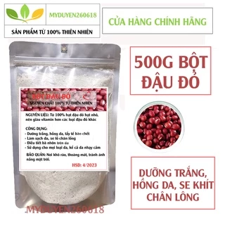 500GRAM Bột đậu đỏ nguyên chất sạch mịn 100% Organic - Trắng da, dưỡng ẩm, mờ thâm sạm, tẩy TBC handmade