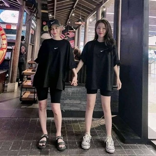 Áo thun cotton tay lỡ dáng rộng unisex mặc đơn , đôi , nhóm —- ni.ke tick