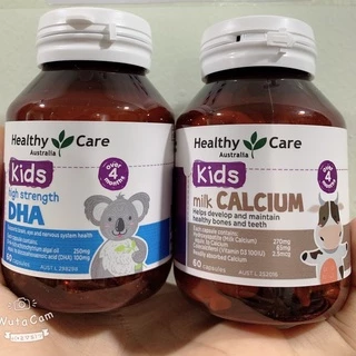 (Date Mới) Canxi Milk Calcium + DHA Healthycare, bổ sung canxi và DHA cho bé - Chính hãng úc