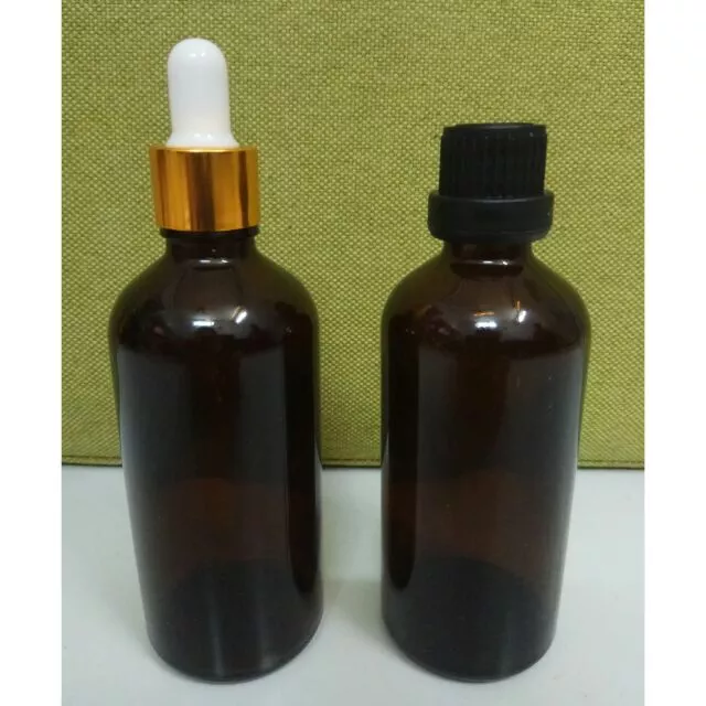 Chai thủy tinh 100ml màu nâu nắp bóp giọt / nhỏ giọt