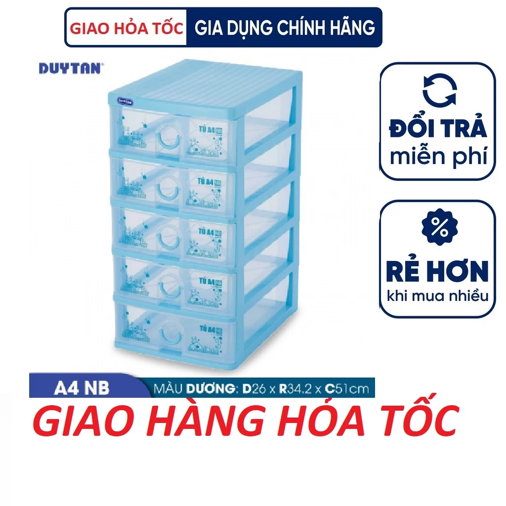 Tủ nhựa Duy Tân Tomi A4 nắp bằng - 5 ngăn - Nhiều màu