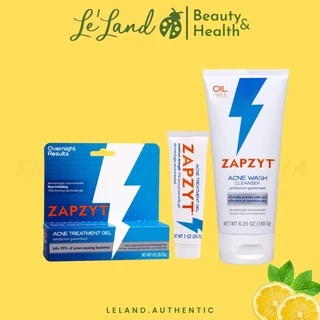 Zapzyt - Combo sữa rửa mặt và chấm mụn Zapzyt Maximum Strength 10% Benzoyl Peroxide Acne Treatment Gel