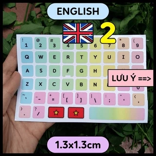 1.3cm P2 - ENGLISH Miếng dán bàn phím máy tính laptop tiếng Anh