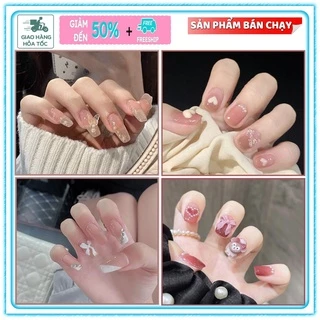 Móng giả đính đá bộ 24 móng /Kèm keo/ móng tay giả làm nail Z61-100