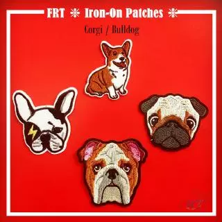 1 miếng vá ủi đồ DIY hình chú chó Corgi / Bulldog dễ thương