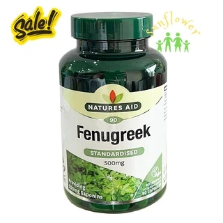 Viên Uống Lợi Sữa Cỏ Ca Ri Fenugreek Natures Aid 500mg 90 viên - Anh