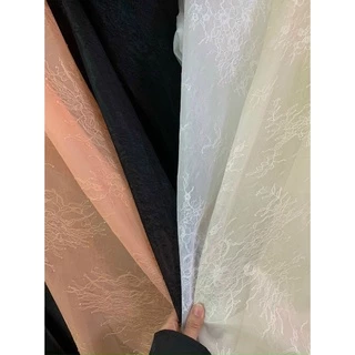 Vải ren ép organza ( vải siêu cứng) màu trắng, hồng, đen, kem