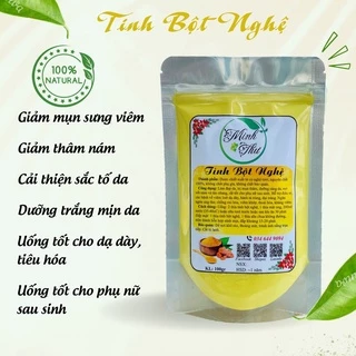 Tinh bột nghệ nguyên chất Minh Thư, tinh bột nghệ đắp mặt, mặt nạ trắng da giảm mụn thâm túi 100gr