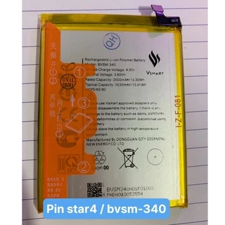 Pin star4 / bvsm-340 / Vsmart / zin / bảo hành 3 tháng