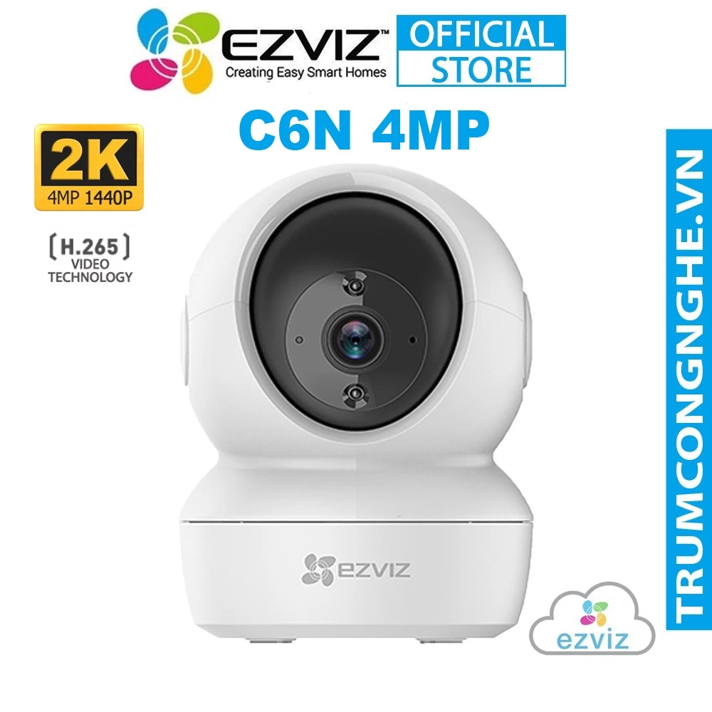 Camera Wifi EZVIZ C6N 4MP 2K 1440P Siêu Nét, Xoay 360°, Đàm Thoại 2 Chiều