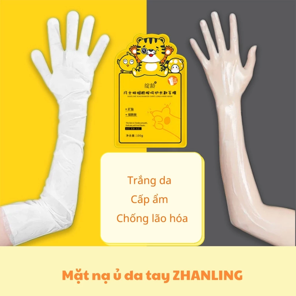 Mặt Nạ Ủ Da Tay 55cm Dưỡng Trắng Mịn Màng Chống Lão Hóa ZHANLING nội địa Trung