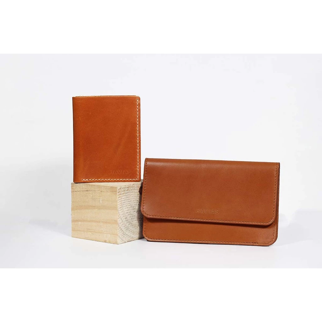 MOMO & VENUMI HAVIAS couple ví unisex thời trang da bò thật nhập khẩu 100%