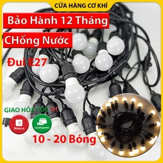 Dây đèn trang trí ngoài trời 20 bóng -10 bóng chống nước dùng cho quán cà phê, trà chanh, trà sữa... BH 12 Tháng