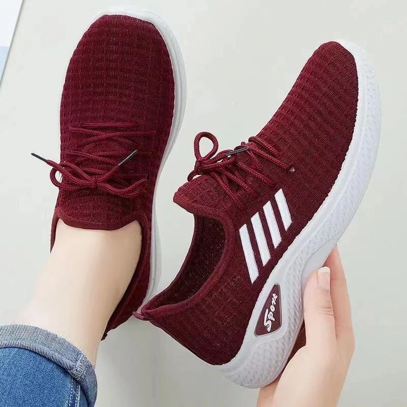 Giầy thể thao nữ dây buộc SPORT 4 màu đế 3cm, Giày đi bộ, Đánh bóng chuyền, Tập dưỡng sinh - Giày Nữ 029