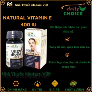 Natural Vitamin E 400IU Daily Choice (Hộp 60 viên)