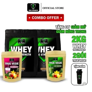 Combo 2 Whey True Strength + 2 True Vegie - Tăng Cơ Giảm Mỡ Giảm Nóng Trong