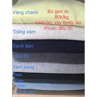 Thun gân co dãn 4 chiều (làm bo áo, may váy ôm , áo khoác , đồ ấm)