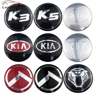 4 Sticker gắn tâm bánh xe oto trang trí hình KIA/K3/K5/đầu sư tử 56mm