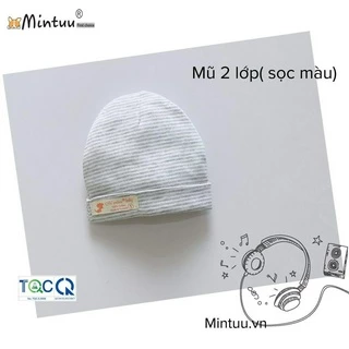 Set 3 Nón sơ sinh 2 lớp sọc màu thương hiệu MINTUU