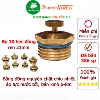 Bộ 10 béc tưới cây phun sương bằng đồng nguyên chất ren 21mm bán kinh phun rộng xa