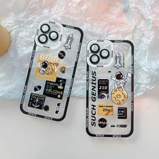 Ốp Điện Thoại Mềm In Hình Phi Hành Gia/Mặt Trăng Cho iPhone 13 12 Mini 11 Pro X XR XS Max SE 2020 6 6S 7 8 Plus